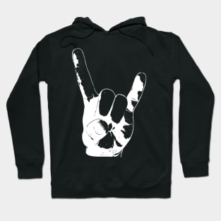 Rock and Roll in white ink Hoodie